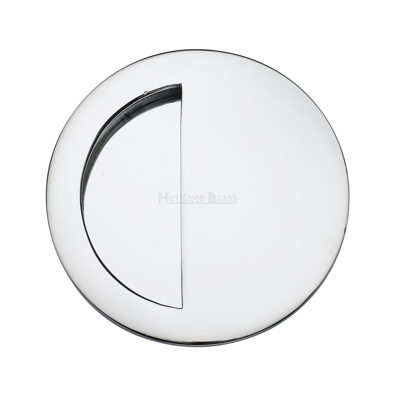 Round Half Moon Flush Pull Polished Chrome finish
 - C1845-PC - Choice Handles