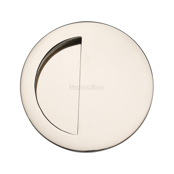 Round Half Moon Flush Pull Polished Nickel finish
 - C1845-PNF - Choice Handles