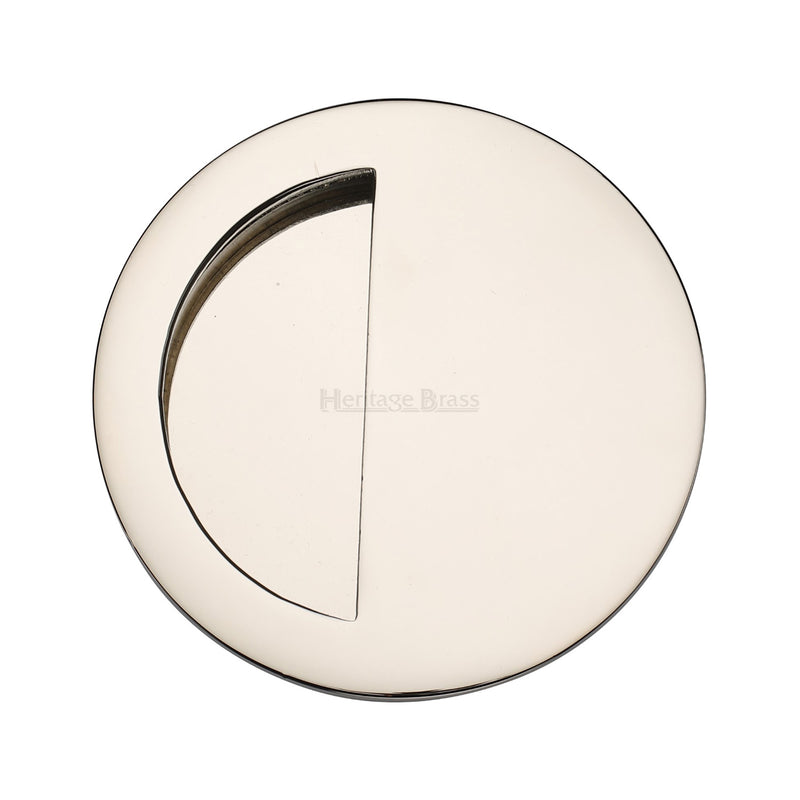 Round Half Moon Flush Pull Polished Nickel finish
 - C1845-PNF - Choice Handles