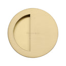 Round Half Moon Flush Pull Satin Brass finish
 - C1845-SB - Choice Handles