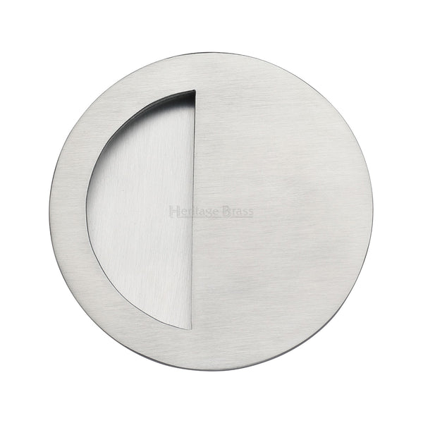 Round Half Moon Flush Pull Satin Chrome finish
 - C1845-SC - Choice Handles