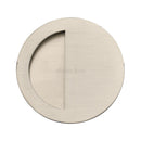 Round Half Moon Flush Pull Satin Nickel finish
 - C1845-SN - Choice Handles