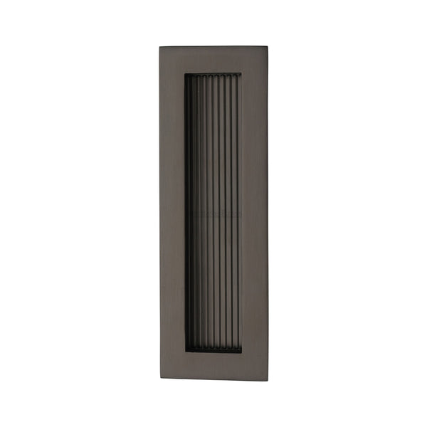 Reeded &nbsp;Rectangular Flush Pull 175 x 58mm Matt Bronze finish
 - C1865 175-MB - Choice Handles