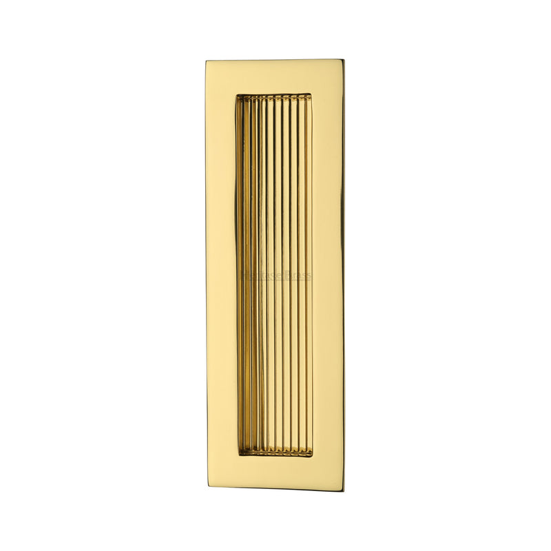 Reeded Rectangular Flush Pull 175 x 58mm Polished Brass finish
 - C1865 175-PB - Choice Handles