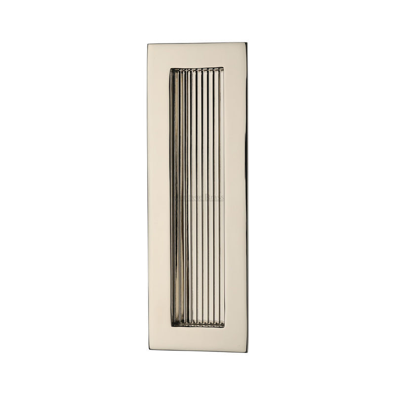Reeded Rectangular Flush Pull 175 x 58mm Polished Nickel finish
 - C1865 175-PNF - Choice Handles