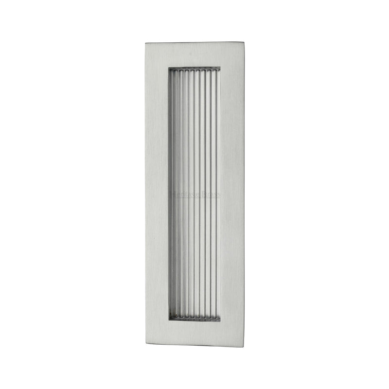 Reeded Rectangular Flush Pull 175 x 58mm Satin Chrome finish
 - C1865 175-SC - Choice Handles