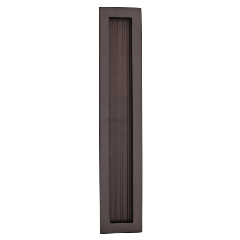 Reeded Rectangular Flush Pull 300 x 58mm Matt Bronze finish - C1865 300-MB - Choice Handles