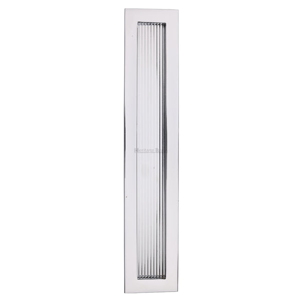 Reeded Rectangular Flush Pull 300 x 58mm Polished Chrome finish - C1865 300-PC - Choice Handles