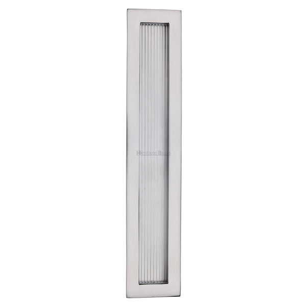 Reeded Rectangular Flush Pull 300 x 58mm Satin Chrome finish
 - C1865 300-SC - Choice Handles