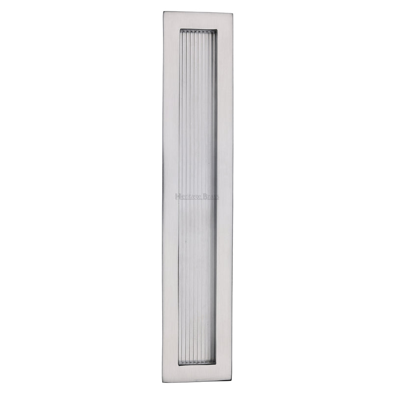 Reeded Rectangular Flush Pull 300 x 58mm Satin Chrome finish
 - C1865 300-SC - Choice Handles