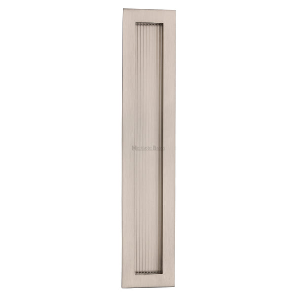 Reeded Rectangular Flush Pull 300 x 58mm Satin Nickel finish - C1865 300-SN - Choice Handles