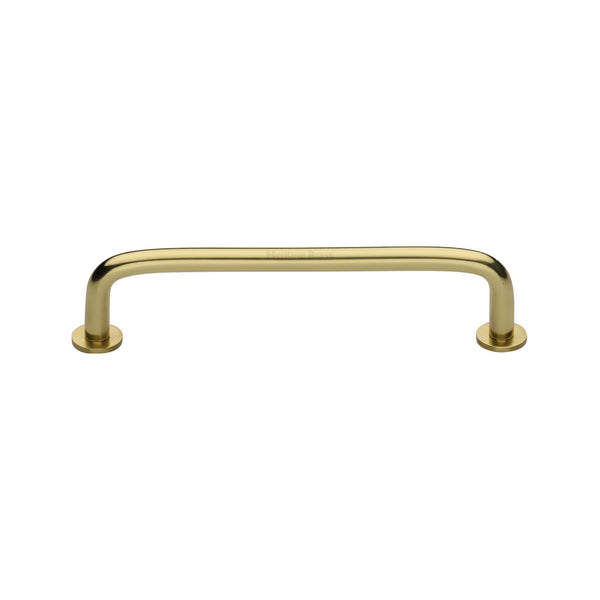 Heritage Brass Cabinet Pull Wire Design with 16mm Rose 128mm CTC Polished Brass Finish - C2156 128-PB - Choice Handles