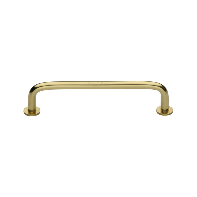 Heritage Brass Cabinet Pull Wire Design with 16mm Rose 128mm CTC Polished Brass Finish - C2156 128-PB - Choice Handles