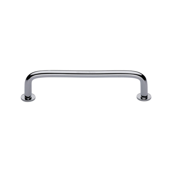 Heritage Brass Cabinet Pull Wire Design with 16mm Rose 128mm CTC Polished Chrome Finish - C2156 128-PC - Choice Handles