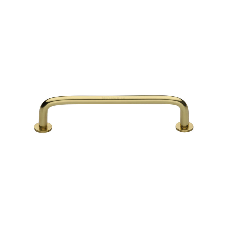 Heritage Brass Cabinet Pull Wire Design with 16mm Rose 96mm CTC Polished Brass Finish - C2156 96-PB - Choice Handles