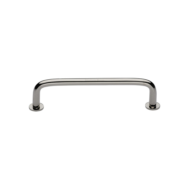 Heritage Brass Cabinet Pull Wire Design with 16mm Rose 96mm CTC Polished Nickel Finish - C2156 96-PNF - Choice Handles