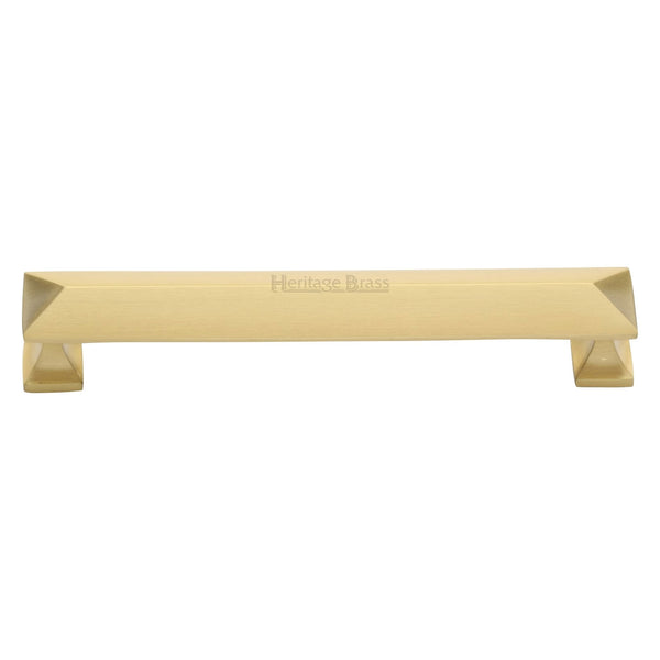 Heritage Brass Cabinet Pull Pyramid Design 152mm CTC Satin Brass Finish - C2231 152-SB - Choice Handles