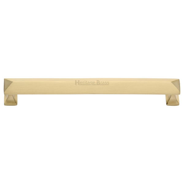 Heritage Brass Cabinet Pull Pyramid Design 203mm CTC Satin Brass Finish - C2231 203-SB - Choice Handles