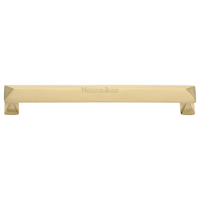 Heritage Brass Cabinet Pull Pyramid Design 203mm CTC Satin Brass Finish - C2231 203-SB - Choice Handles