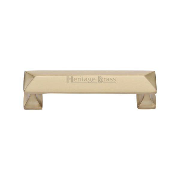 Heritage Brass Cabinet Pull Pyramid Design 96mm CTC Satin Brass Finish - C2231 96-SB - Choice Handles