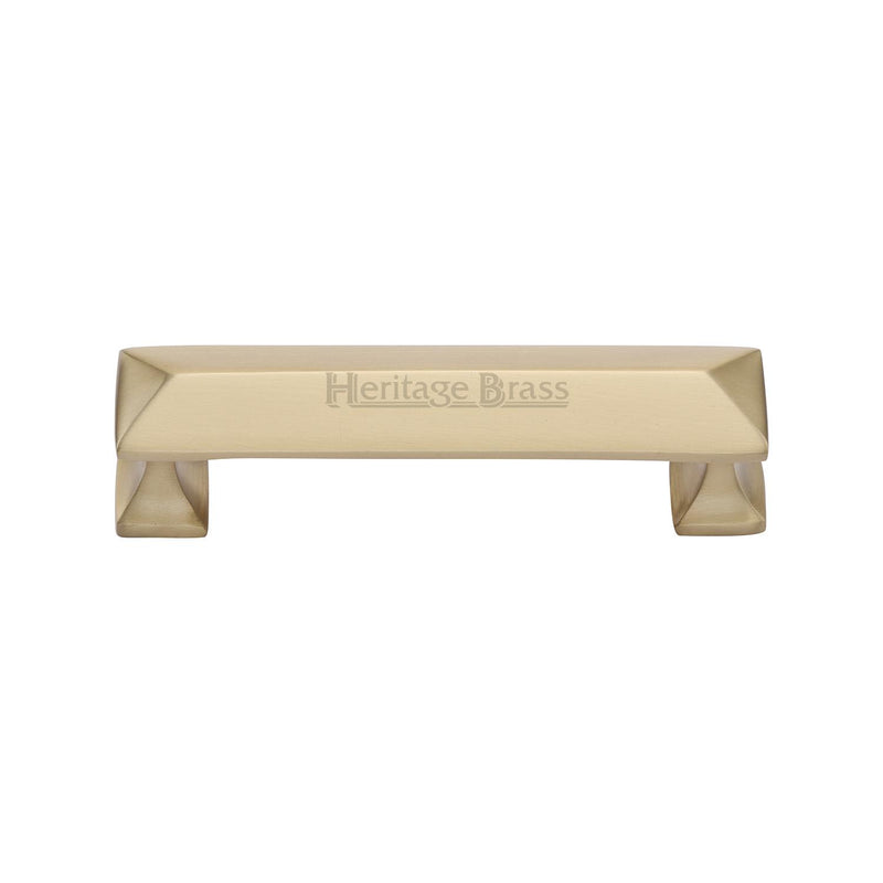 Heritage Brass Cabinet Pull Pyramid Design 96mm CTC Satin Brass Finish - C2231 96-SB - Choice Handles