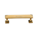 Heritage Brass Cabinet Pull Pyramid Design 96mm CTC Unlacquered Brass Finish - C2231 96-ULB