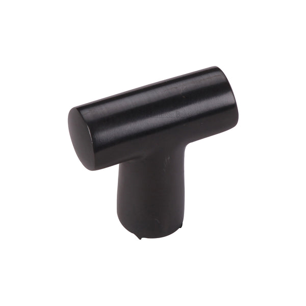Heritage Brass Cabinet Knob T Shaped 35mm Matt Black finish - C2234-BKMT - Choice Handles