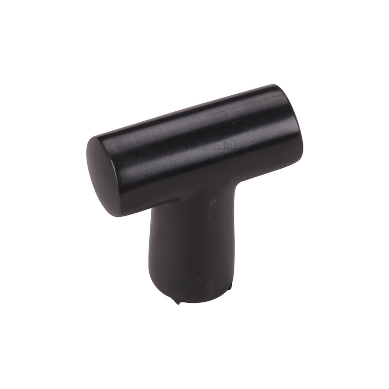 Heritage Brass Cabinet Knob T Shaped 35mm Matt Black finish - C2234-BKMT - Choice Handles