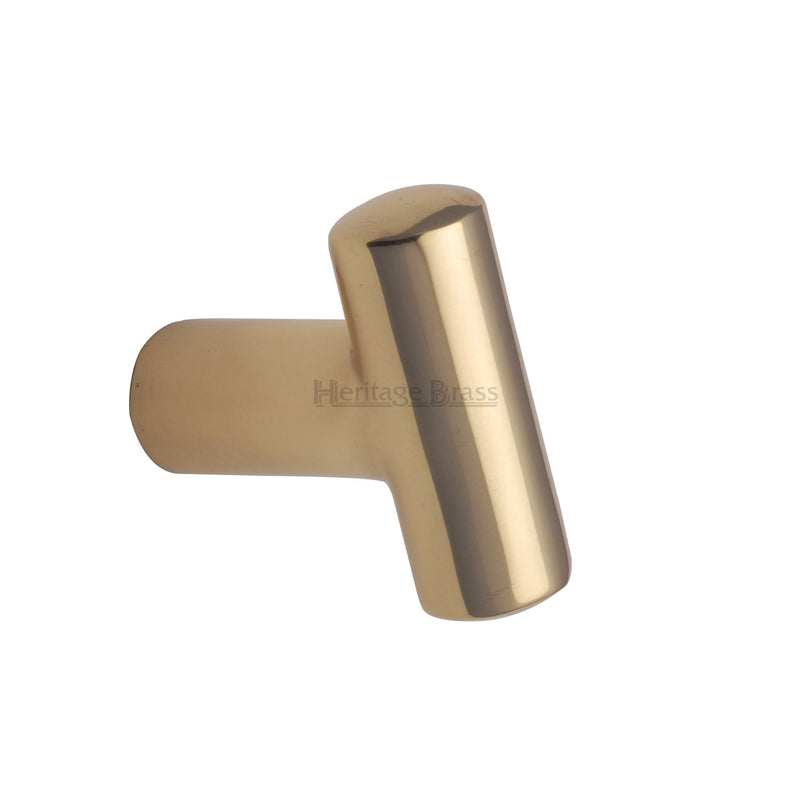 Heritage Brass Cabinet Knob T Shaped 35mm Polished Brass finish - C2234-PB - Choice Handles