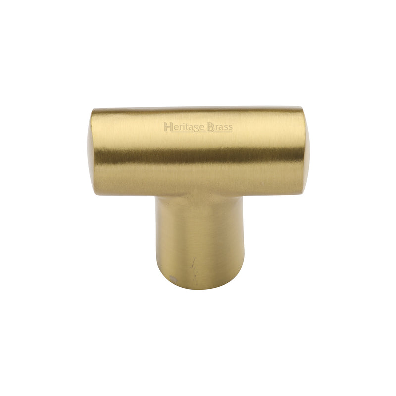 Heritage Brass Cabinet Knob T Shaped 35mm Satin Brass finish - C2234-SB - Choice Handles
