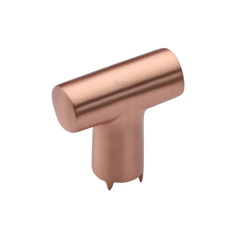 Heritage Brass Cabinet Knob T Shaped 35mm Satin Rose Gold finish - C2234-SRG - Choice Handles