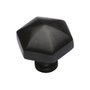 Heritage Brass Cabinet Knob Classic Hexagon Design 32mm Matt Black finish - C2238-BKMT - Choice Handles