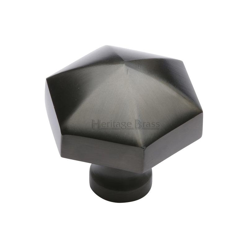 Heritage Brass Cabinet Knob Hexagon Design 32mm Matt Bronze finish - C2238-MB - Choice Handles