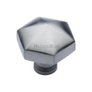 Heritage Brass Cabinet Knob Hexagon Design 32mm Satin Chrome finish - C2238-SC - Choice Handles