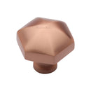 Heritage Brass Cabinet Knob Hexagon Design 32mm Satin Rose Gold finish - C2238-SRG - Choice Handles