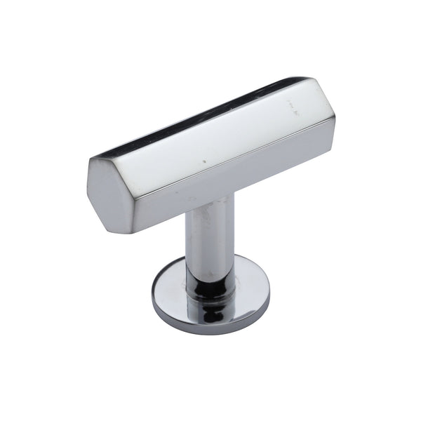 Heritage Brass Cabinet Knob Hexagon T-Bar Design with Rose 41mm Polished Chrome finish - C2239-PC - Choice Handles