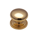 Heritage Brass Cabinet Knob Round Design 25mm Polished Brass finish - C2240 25-PB - Choice Handles