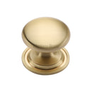 Heritage Brass Cabinet Knob Round Design 25mm Satin Brass finish - C2240 25-SB - Choice Handles