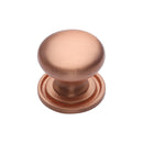 Heritage Brass Cabinet Knob Round Design 25mm Satin Rose Gold finish - C2240 25-SRG - Choice Handles