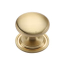 Heritage Brass Cabinet Knob Round Design 32mm Satin Brass finish - C2240 32-SB - Choice Handles
