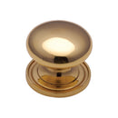 Heritage Brass Cabinet Knob Round Design 38mm Polished Brass finish - C2240 38-PB - Choice Handles