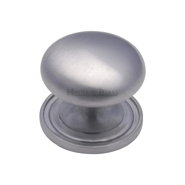 Heritage Brass Cabinet Knob Round Design 38mm Satin Chrome finish - C2240 38-SC - Choice Handles