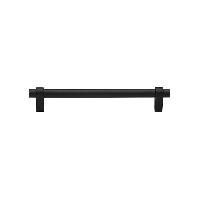 Heritage Brass Cabinet Pull Industrial Design 128mm CTC Matt Black Finish - C2480 128-BKMT - Choice Handles