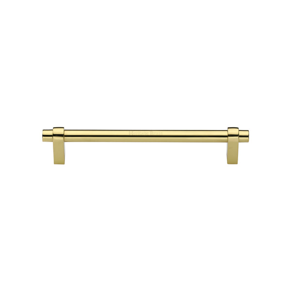 Heritage Brass Cabinet Pull Industrial Design 128mm CTC Polished Brass Finish - C2480 128-PB