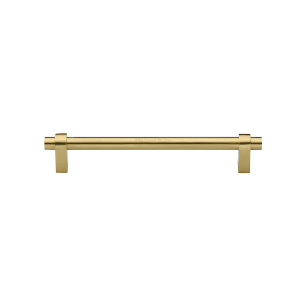 Heritage Brass Cabinet Pull Industrial Design 128mm CTC Satin Brass Finish - C2480 128-SB