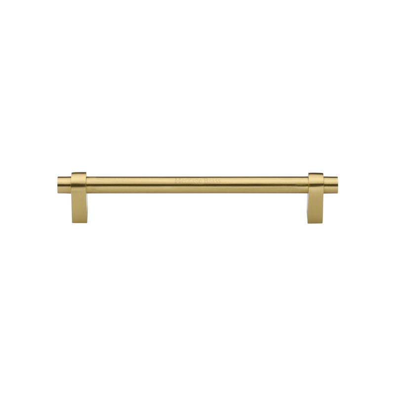 Heritage Brass Cabinet Pull Industrial Design 128mm CTC Satin Brass Finish - C2480 128-SB