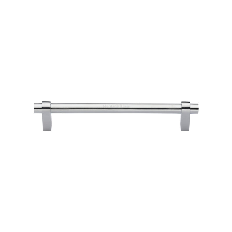 Heritage Brass Cabinet Pull Industrial Design 128mm CTC Satin Chrome Finish - C2480 128-SC - Choice Handles