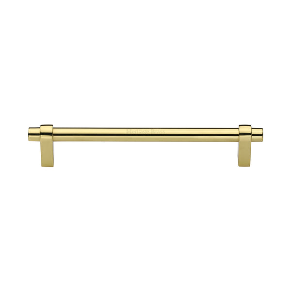 Heritage Brass Cabinet Pull Industrial Design 160mm CTC Polished Brass Finish - C2480 160-PB - Choice Handles