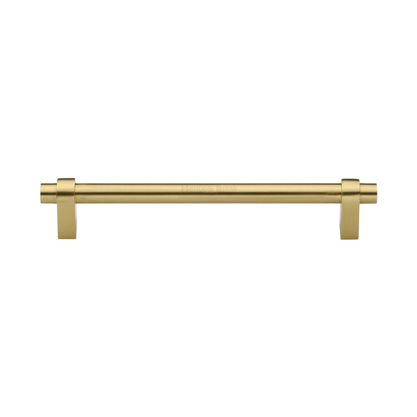 Heritage Brass Cabinet Pull Industrial Design 160mm CTC Satin Brass Finish - C2480 160-SB - Choice Handles