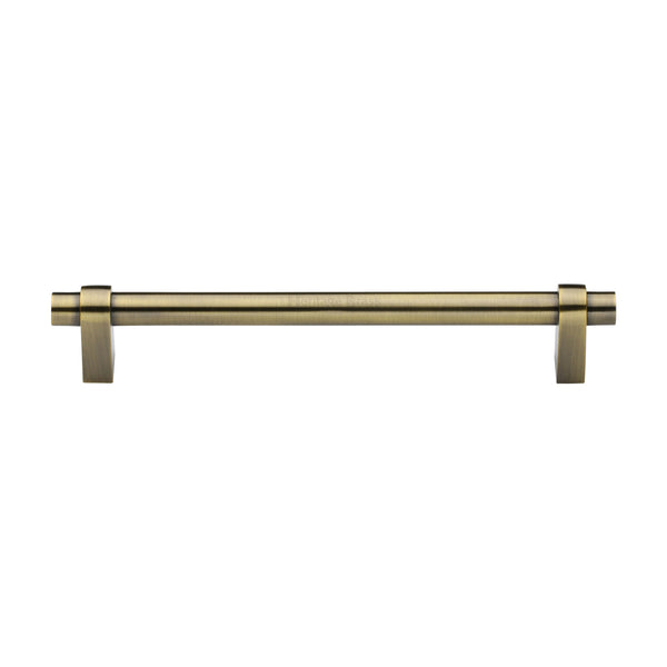 Heritage Brass Cabinet Pull Industrial Design 192mm CTC Antique Brass Finish - C2480 192-AT